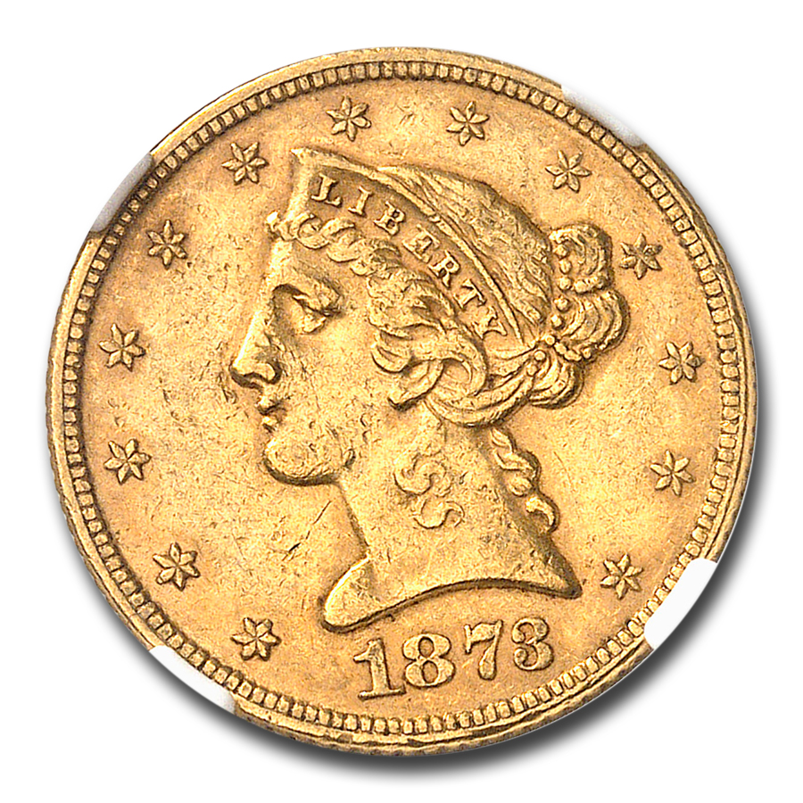 Buy 1873 $5 Liberty Gold Half Eagle AU-55 NGC CAC (Closed 3) - Click Image to Close