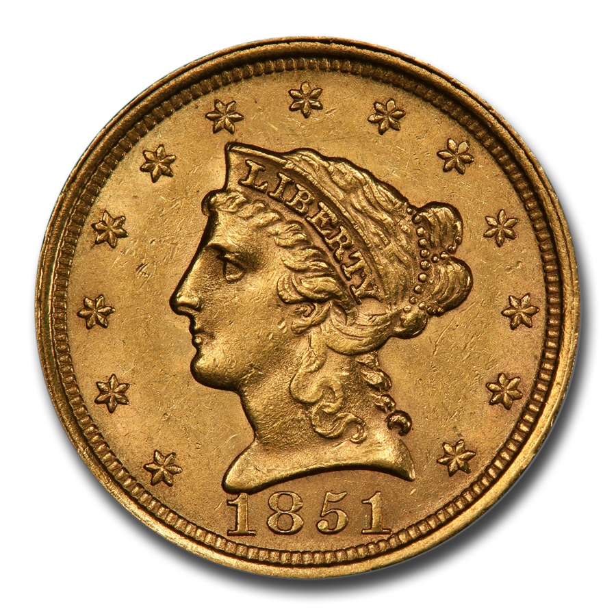 Buy 1851 $2.50 Liberty Gold Quarter Eagle AU-58 PCGS