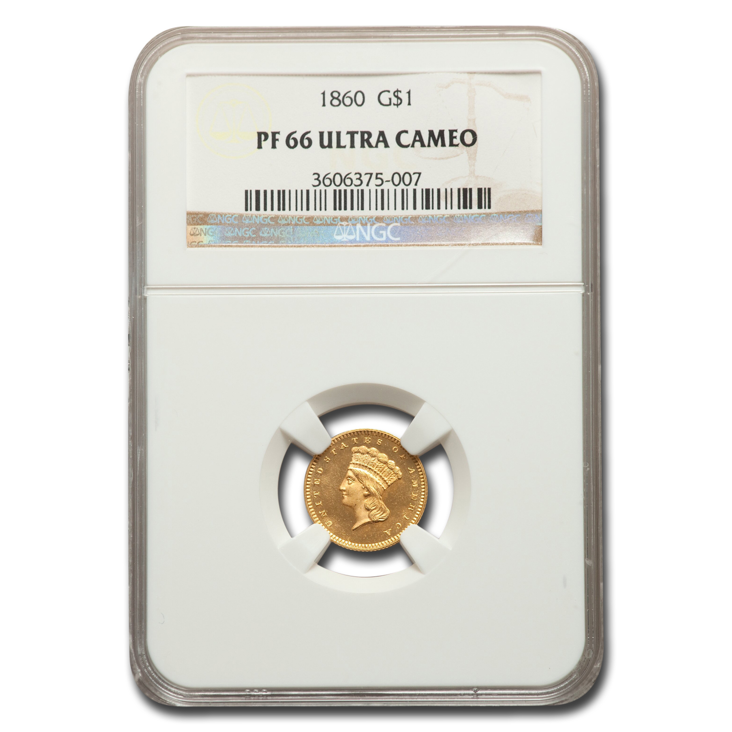 Buy 1860 $1 Indian Head Gold PF-66 UCAM NGC - Click Image to Close