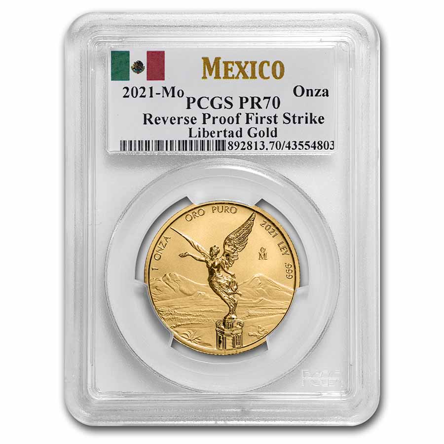 2021 Mexico 1 oz Reverse Proof Gold Libertad PR-70 PCGS (FS) - Click Image to Close