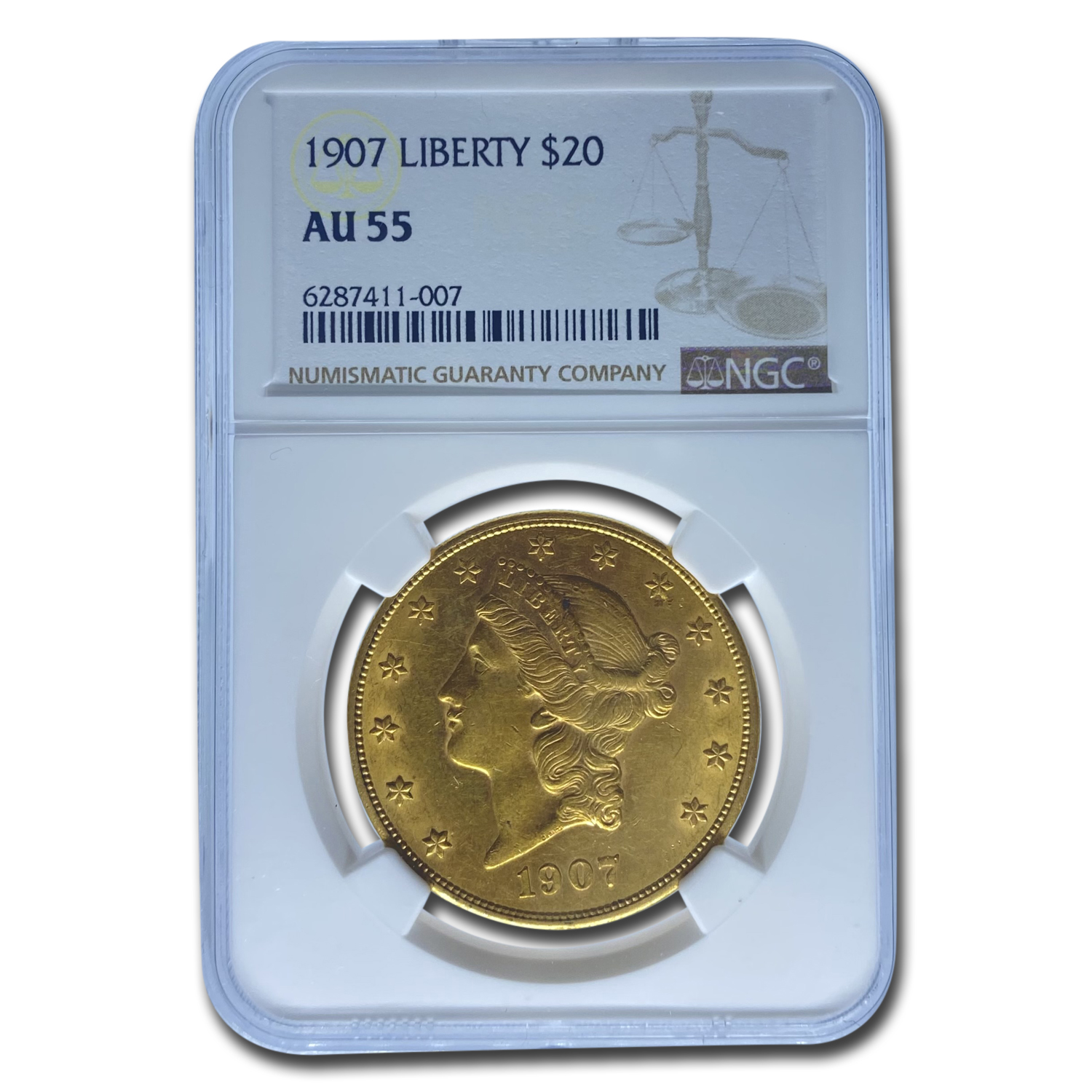 Buy 1907 $20 Liberty Gold Double Eagle AU-55 NGC
