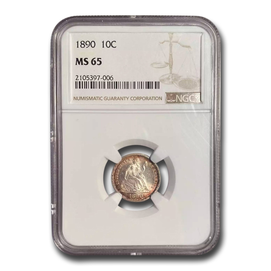 Buy 1890 Liberty Seated Dime MS-65 NGC - Click Image to Close