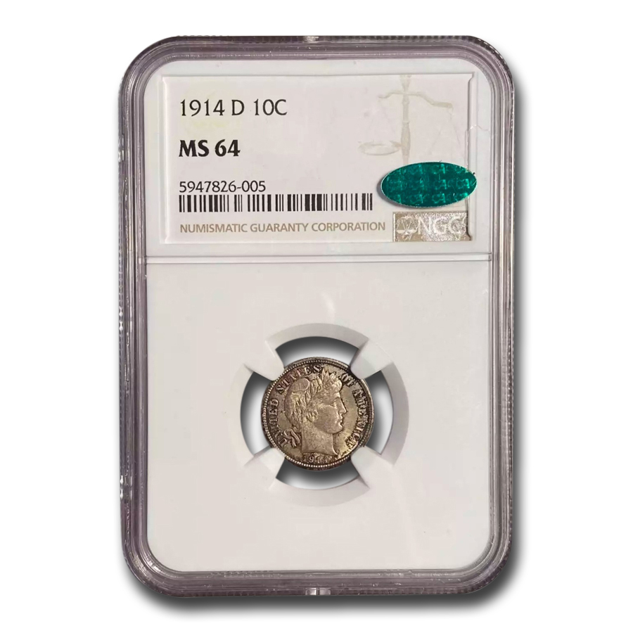 Buy 1914-D Barber Dime MS-64 NGC CAC - Click Image to Close
