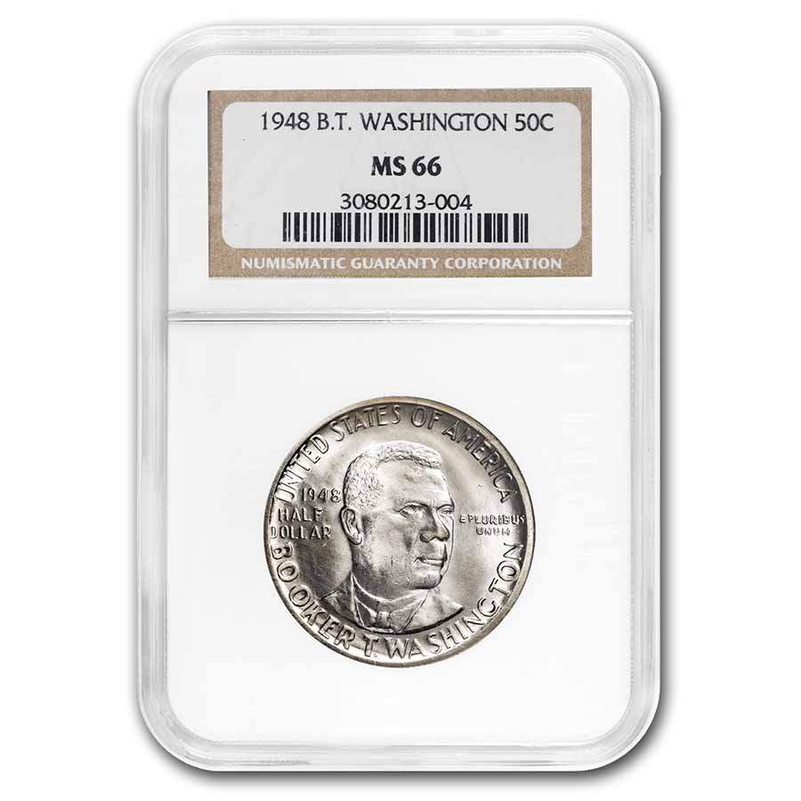 1948 Booker T. Washington Half Dollar Commem MS-66 NGC - Click Image to Close