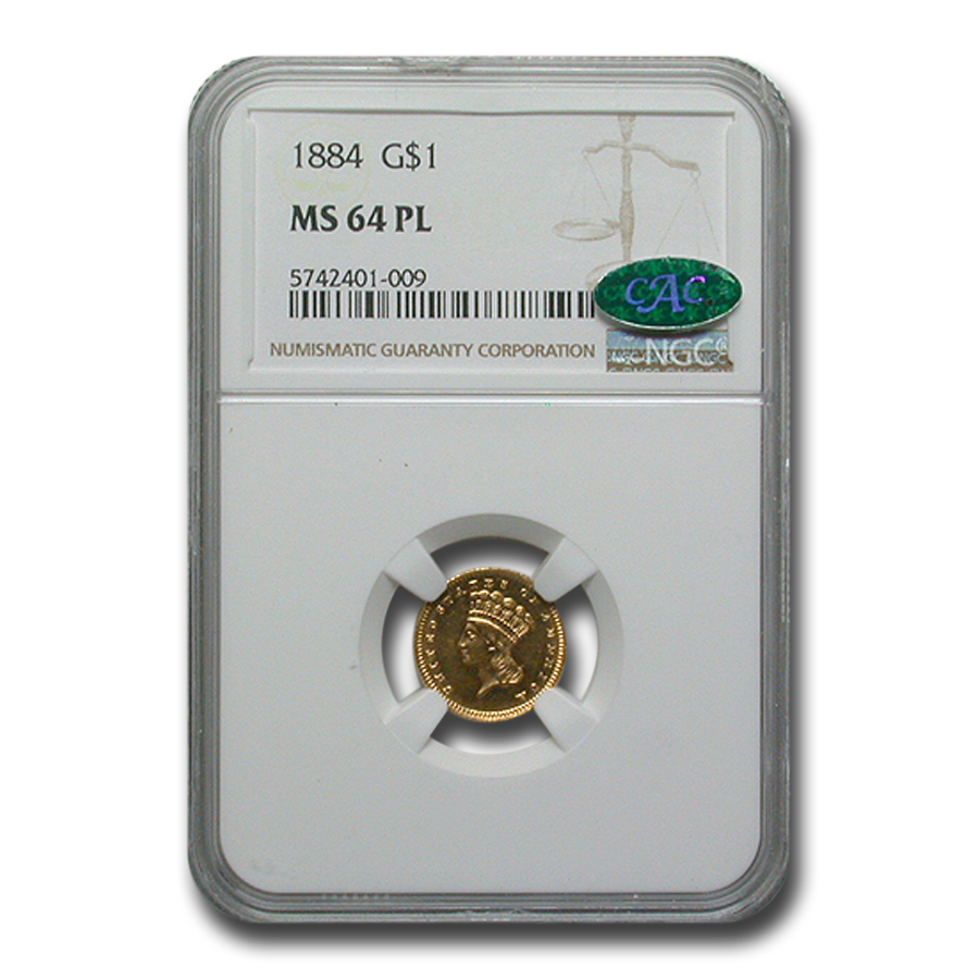 Buy 1884 $1 Indian Head Gold MS-64 NGC CAC (PL) - Click Image to Close
