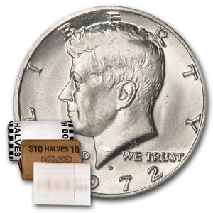 Buy 1972-D Kennedy Half Dollar 20-Coin Roll BU - Click Image to Close