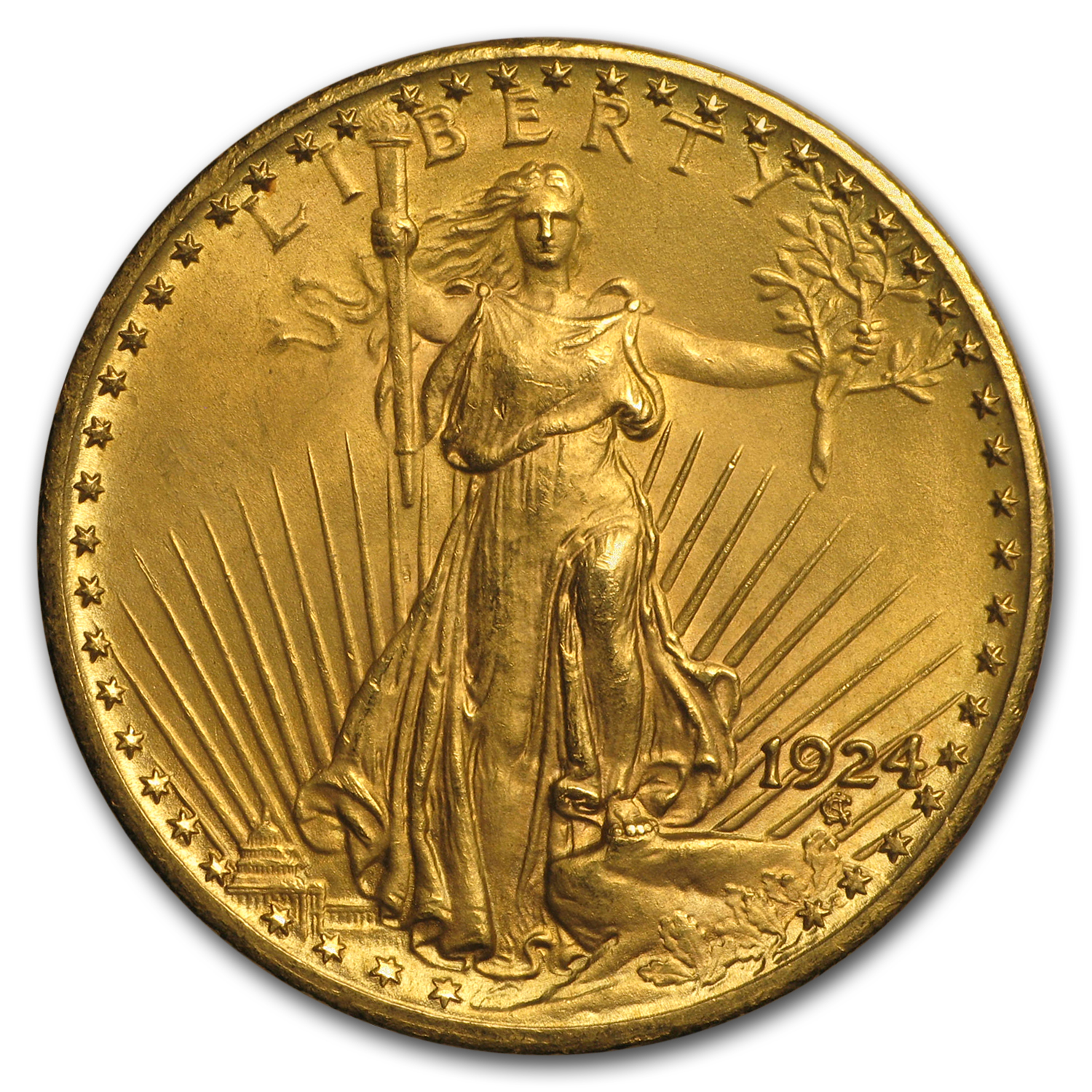 Buy 1924 $20 Saint-Gaudens Gold Double Eagle AU - Click Image to Close