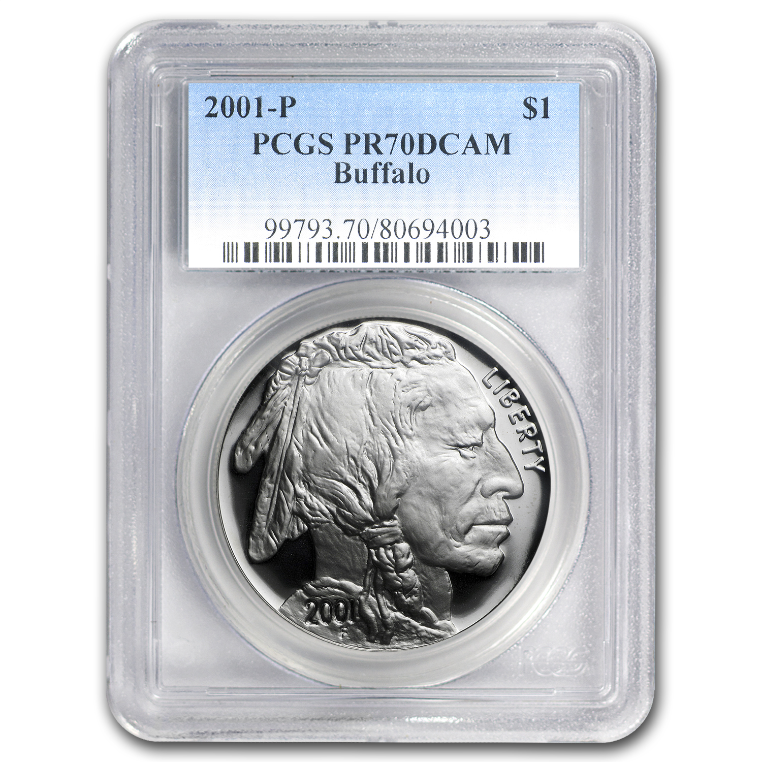 Buy 2001-P Buffalo $1 Silver Commem PR-70 PCGS