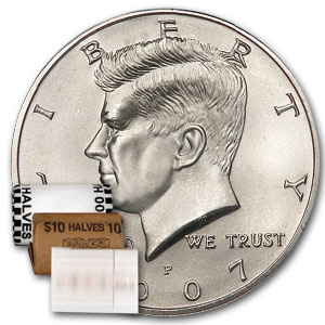 Buy 2007-P Kennedy Half Dollar 20-Coin Roll BU - Click Image to Close