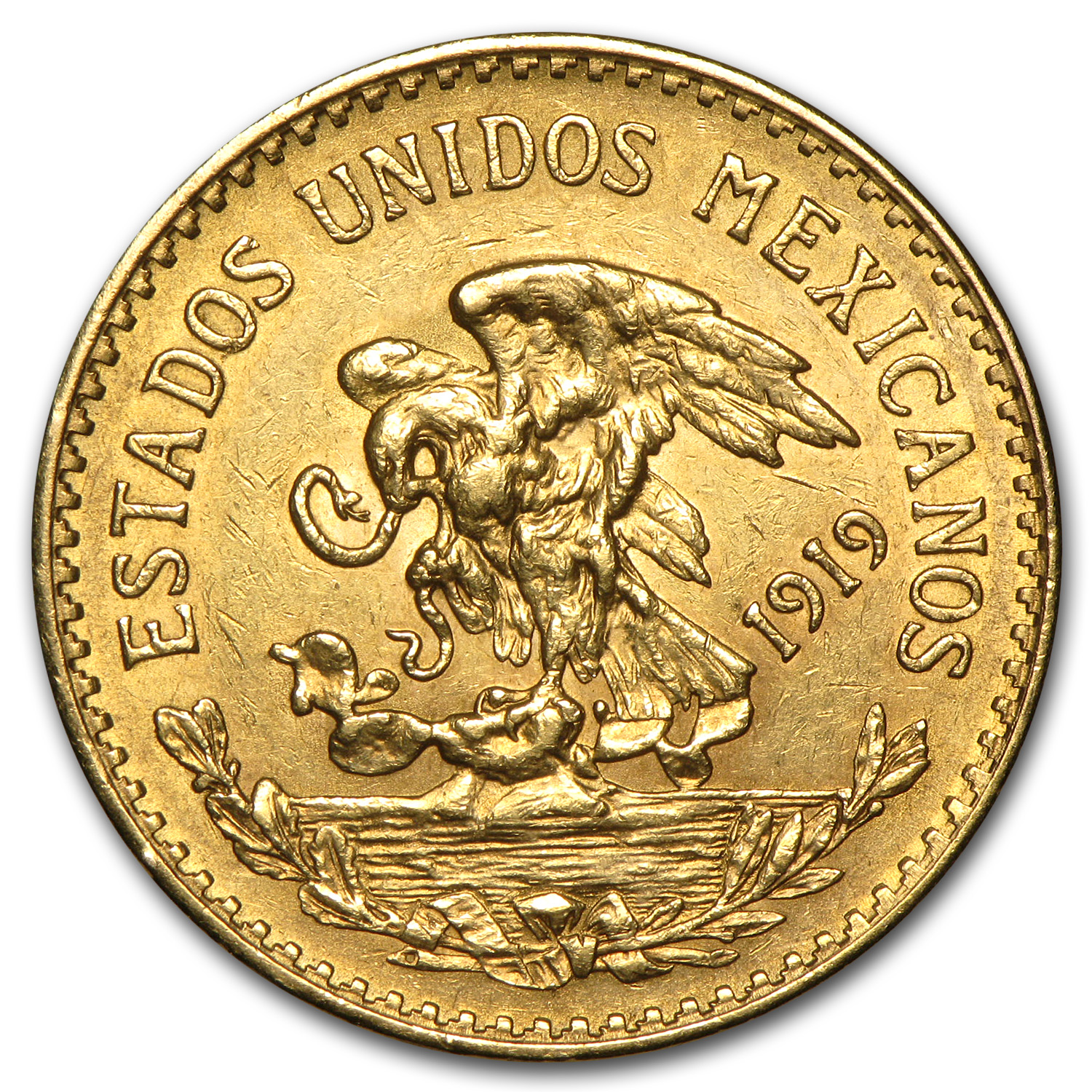 Buy 1919 Mexico Gold 20 Pesos AU - Click Image to Close
