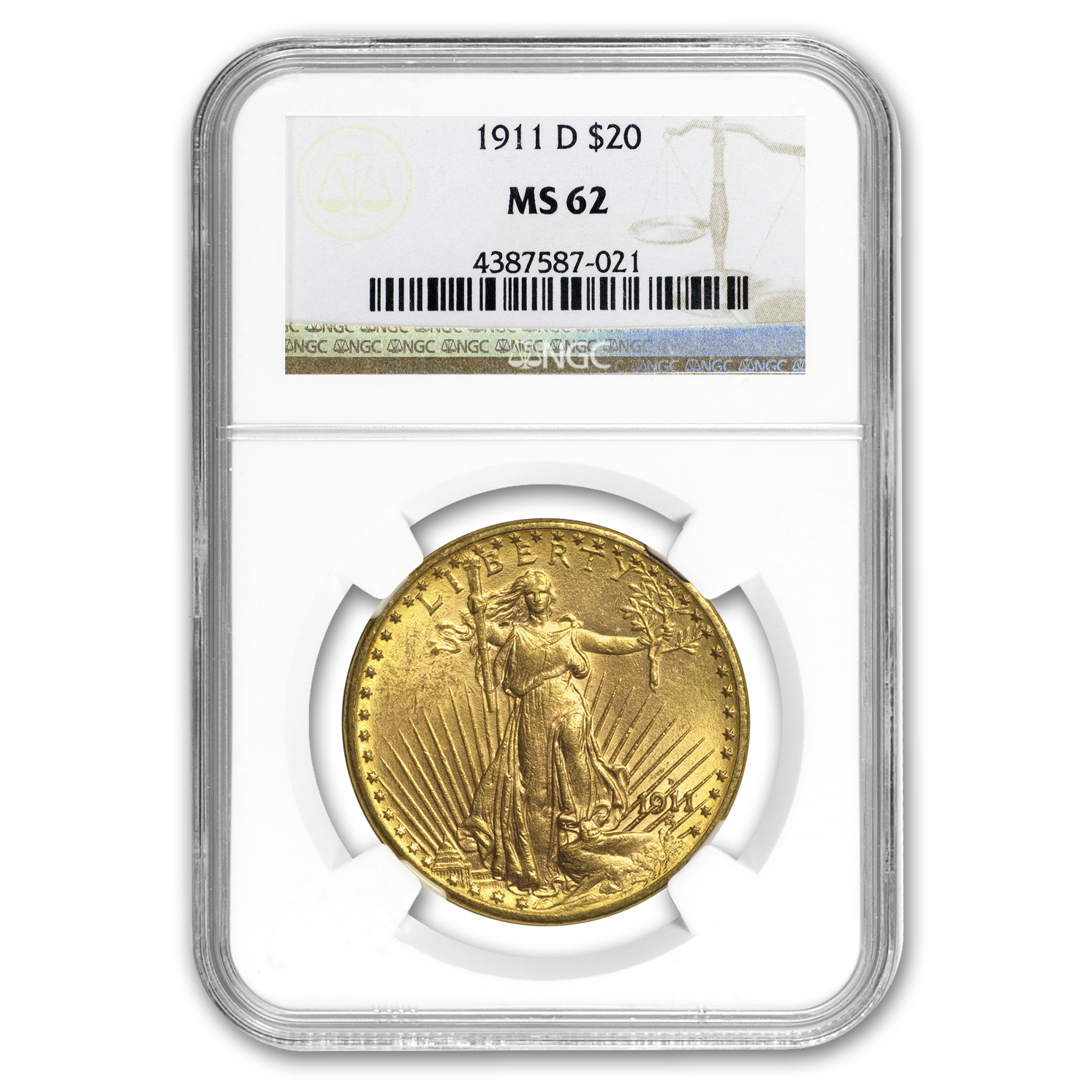 Buy 1911-D $20 Saint-Gaudens Gold Double Eagle MS-62 NGC - Click Image to Close