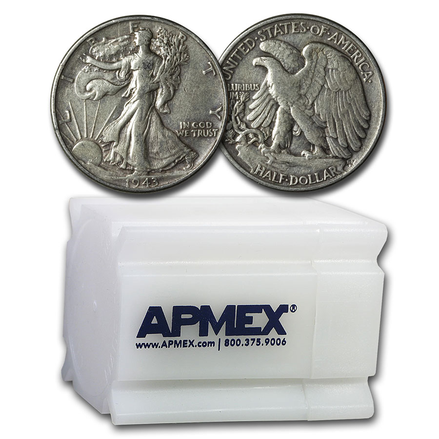 Buy 1943 Walking Liberty Halves 20-Coin Roll XF - Click Image to Close