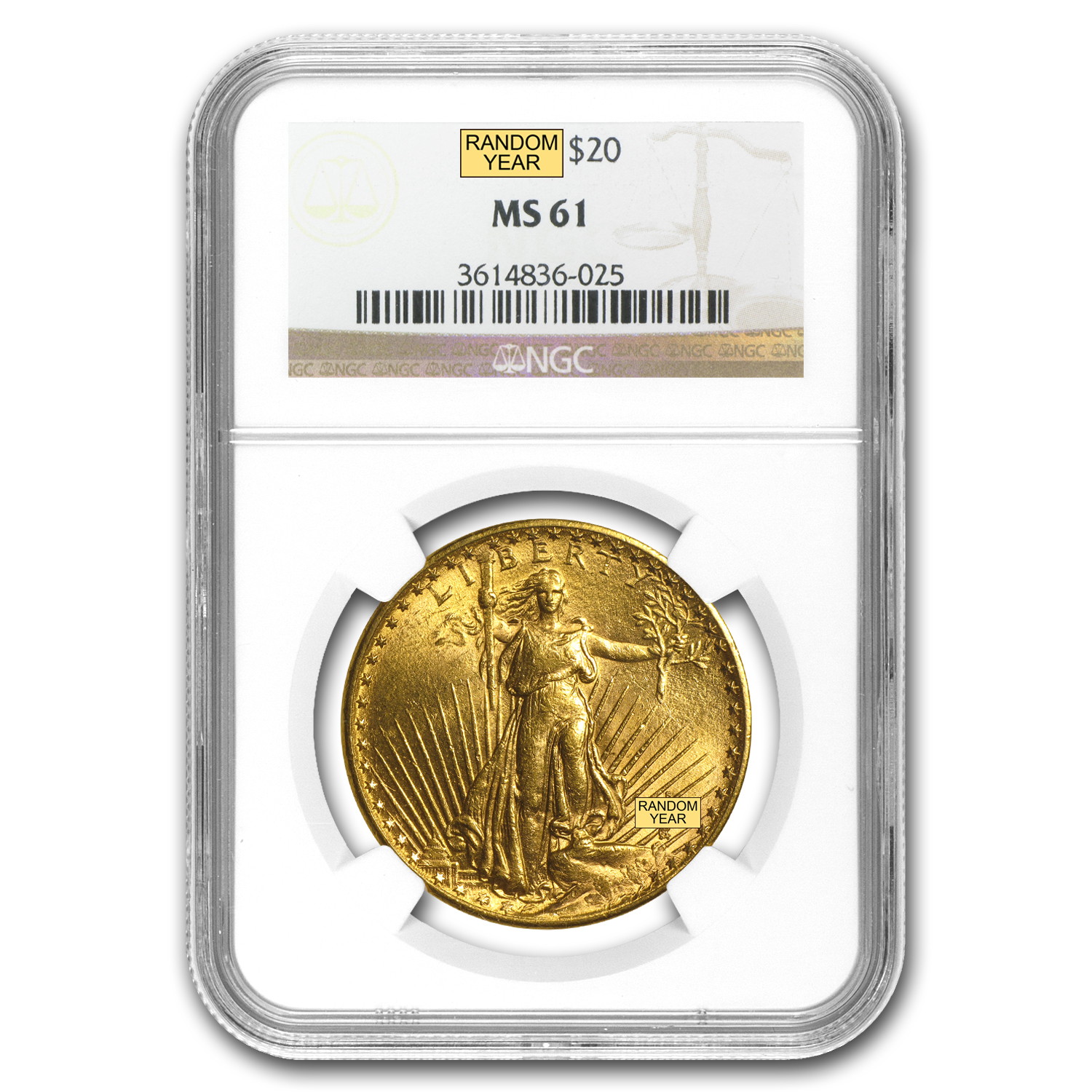 Buy $20 Saint-Gaudens Gold Double Eagle MS-61 NGC (Random) - Click Image to Close