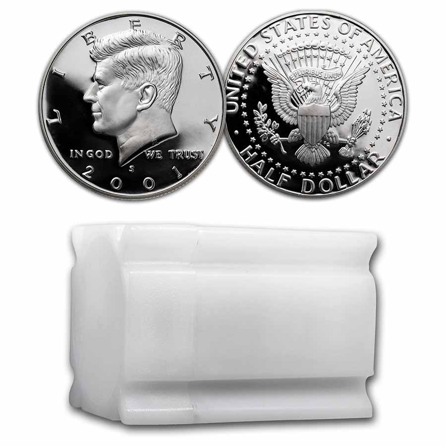 Buy 2001-S Silver Kennedy Half Dollar 20-Coin Roll Proof