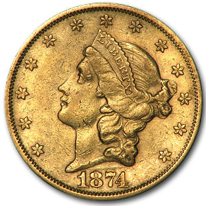 Buy 1874-S $20 Liberty Gold Double Eagle XF