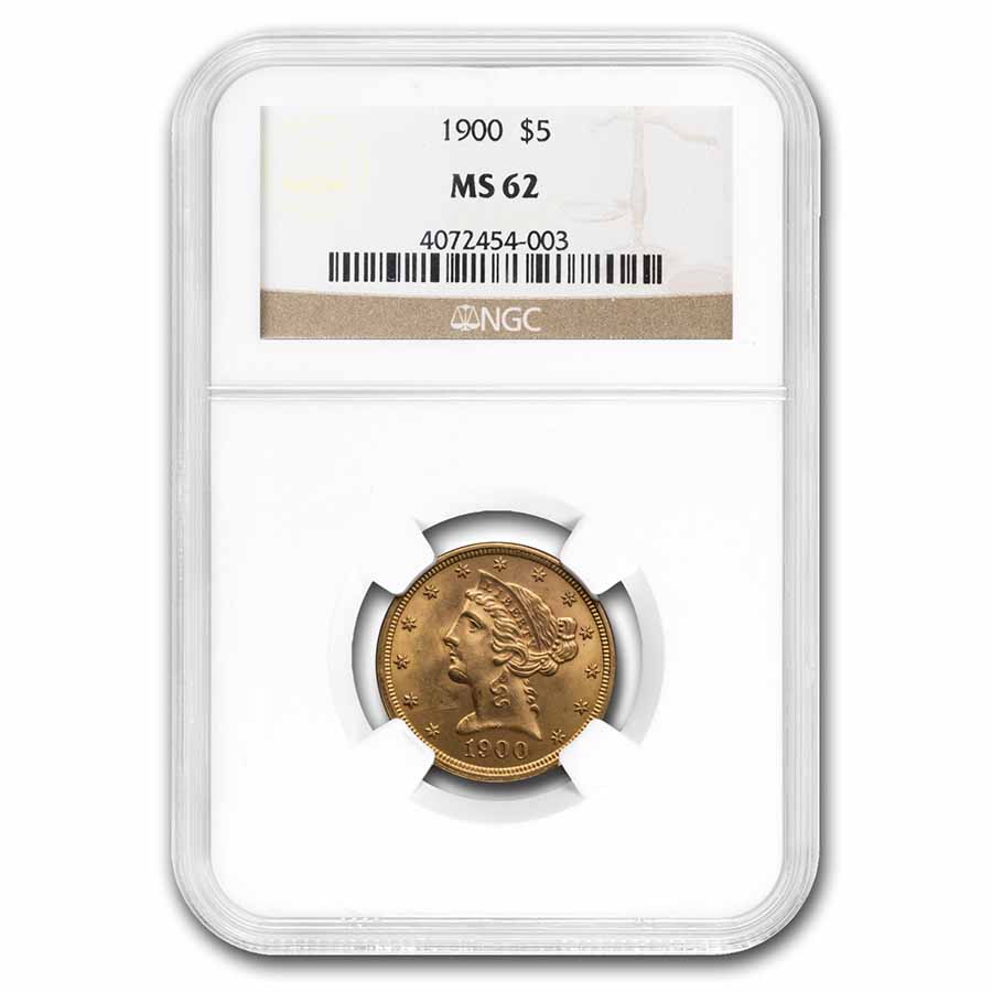 Buy 1900 $5 Liberty Gold Half Eagle MS-62 NGC