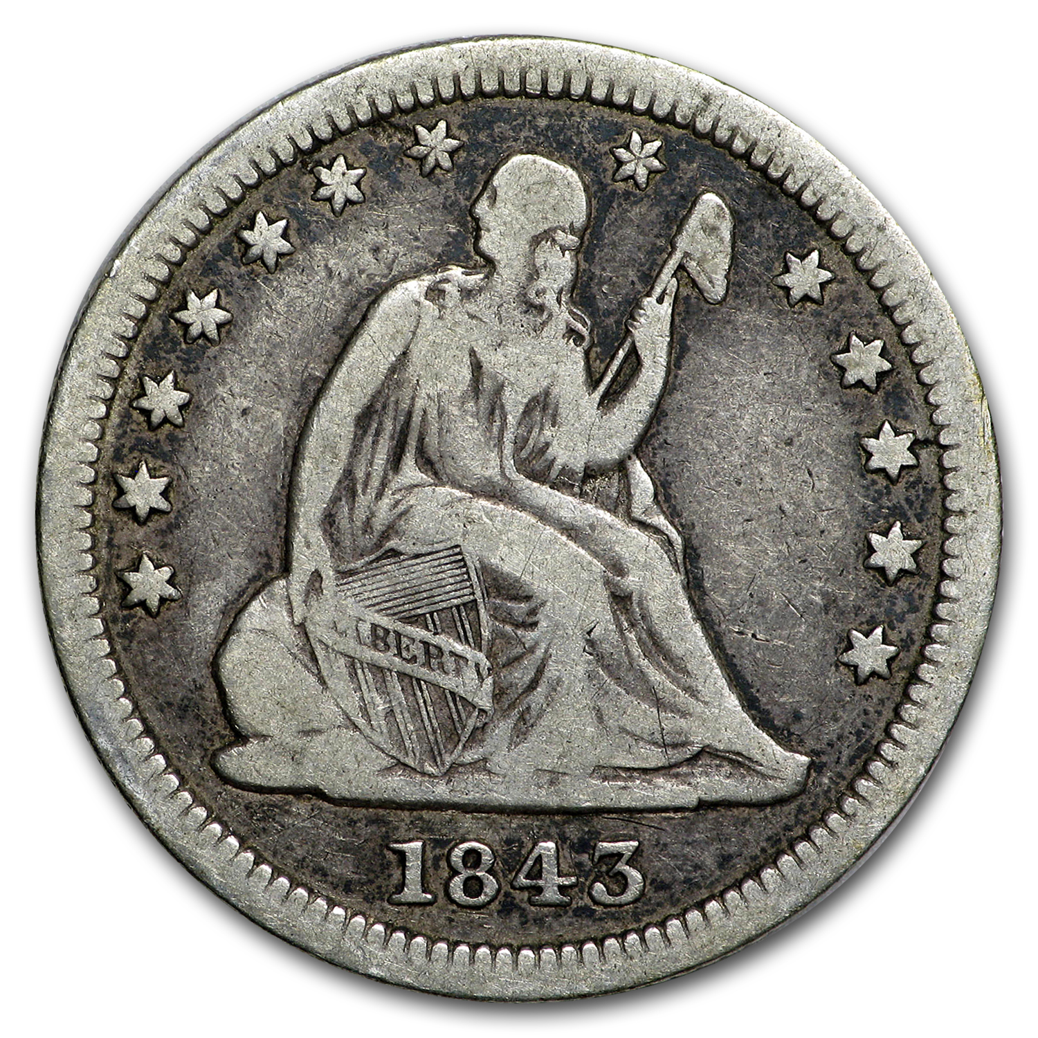 Buy 1843 Liberty Seated Quarter XF - Click Image to Close