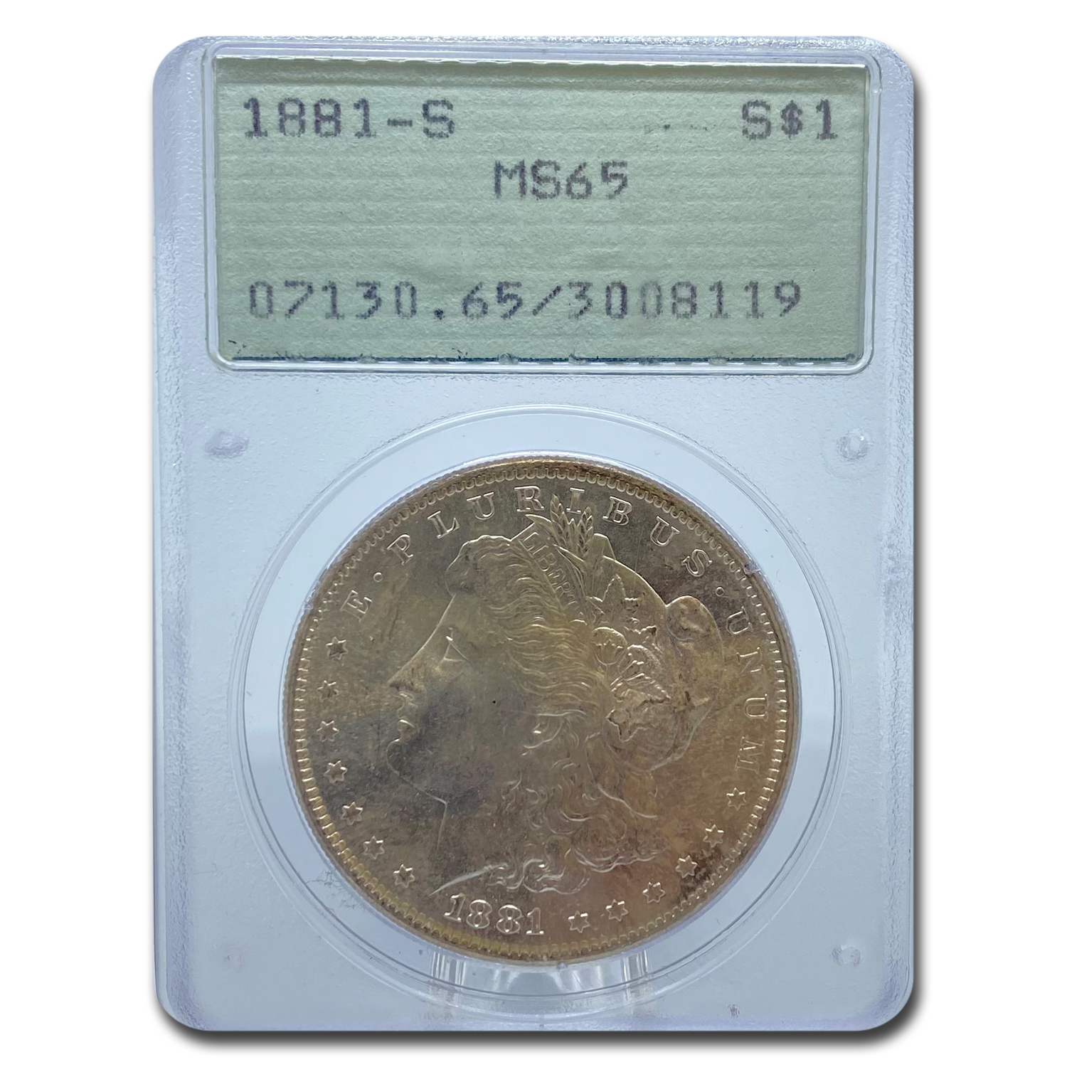 Buy 1881-S Morgan Dollar MS-65 PCGS (Old Rattler Holder) - Click Image to Close