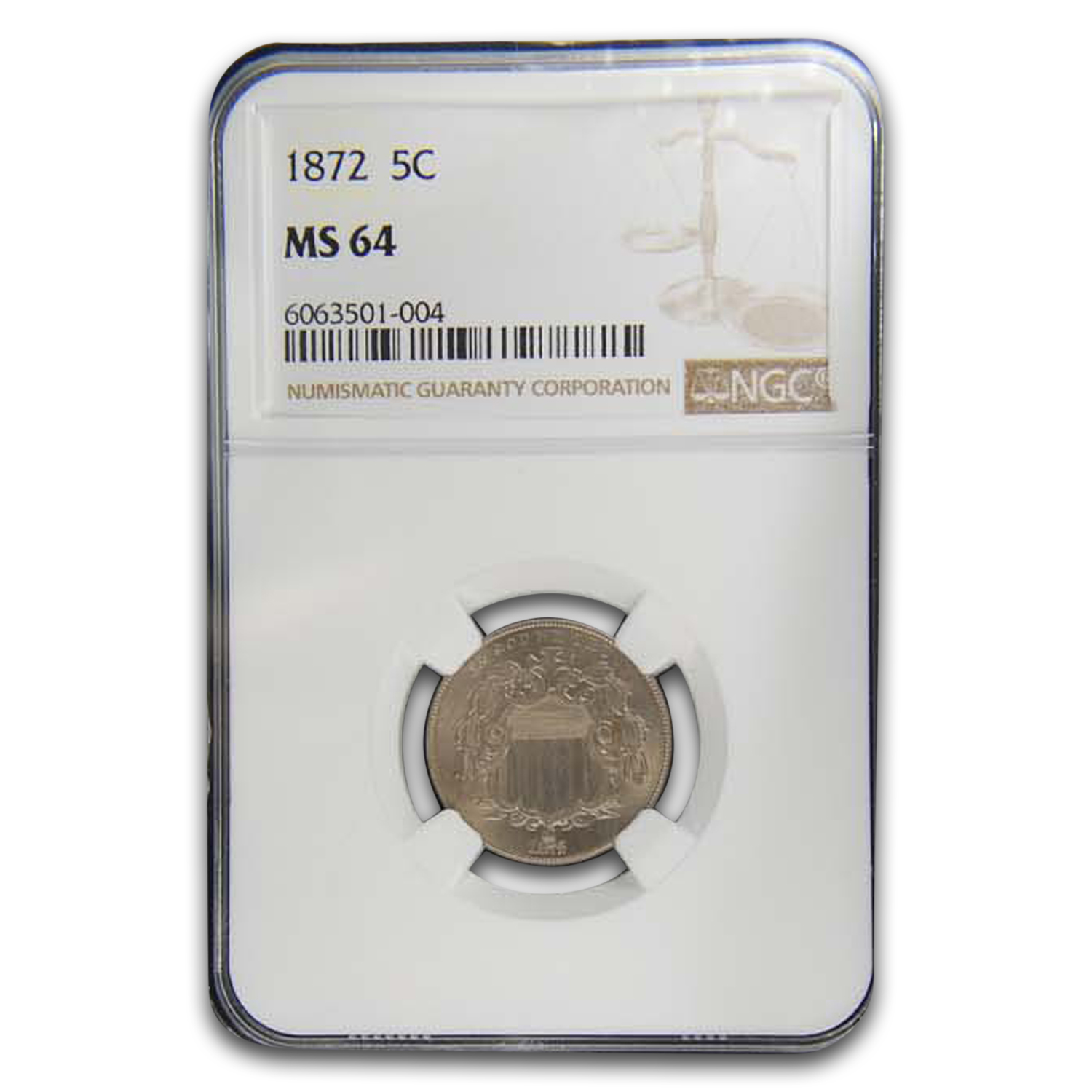 Buy 1872 Shield Nickel MS-64 NGC