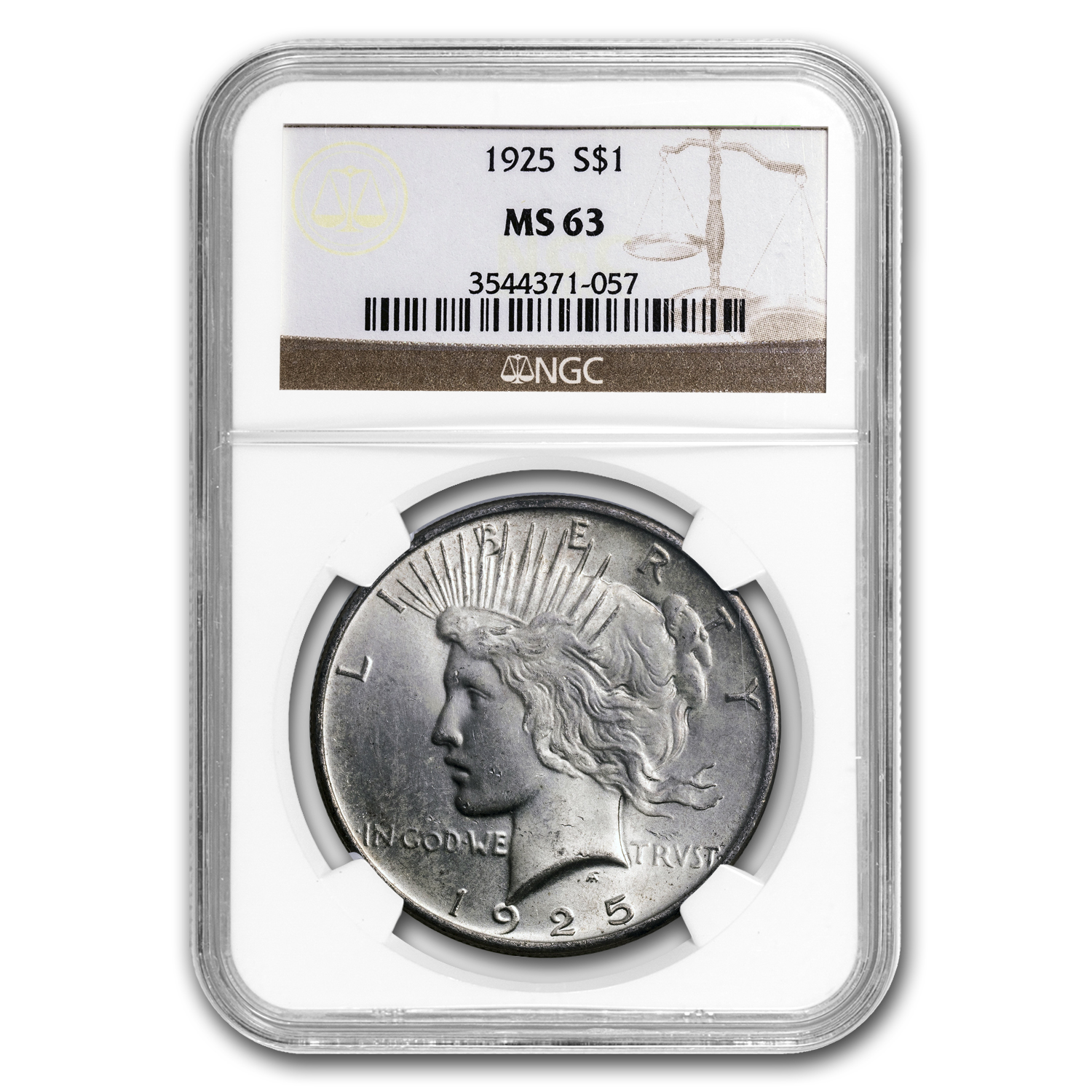 Buy 1925 Peace Dollar MS-63 NGC - Click Image to Close