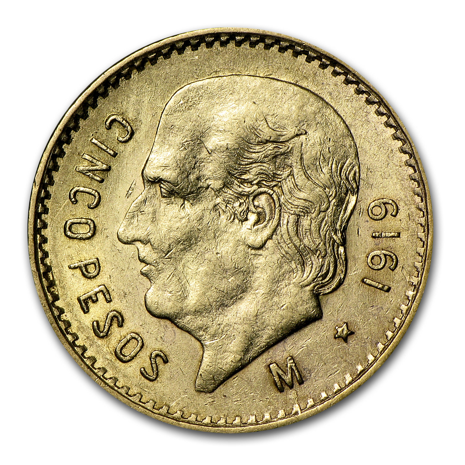 Buy 1919 Mexico Gold 5 Pesos AU - Click Image to Close