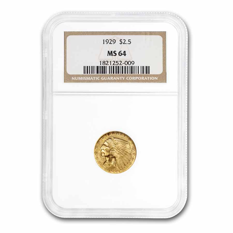 Buy 1929 $2.50 Indian Gold Quarter Eagle MS-64 NGC - Click Image to Close