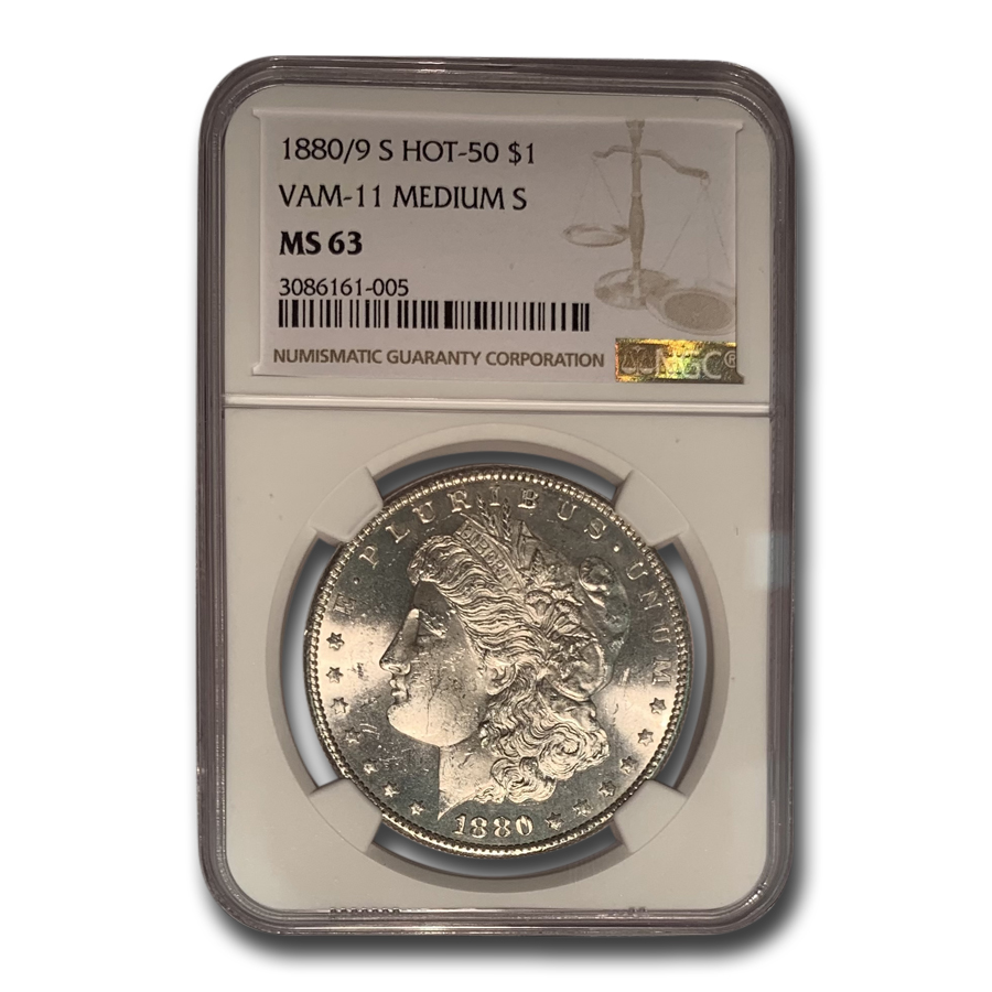 Buy 1880/9-S Morgan Dollar MS-63 NGC (VAM-11, 0/9 Overdate Hot-50) - Click Image to Close
