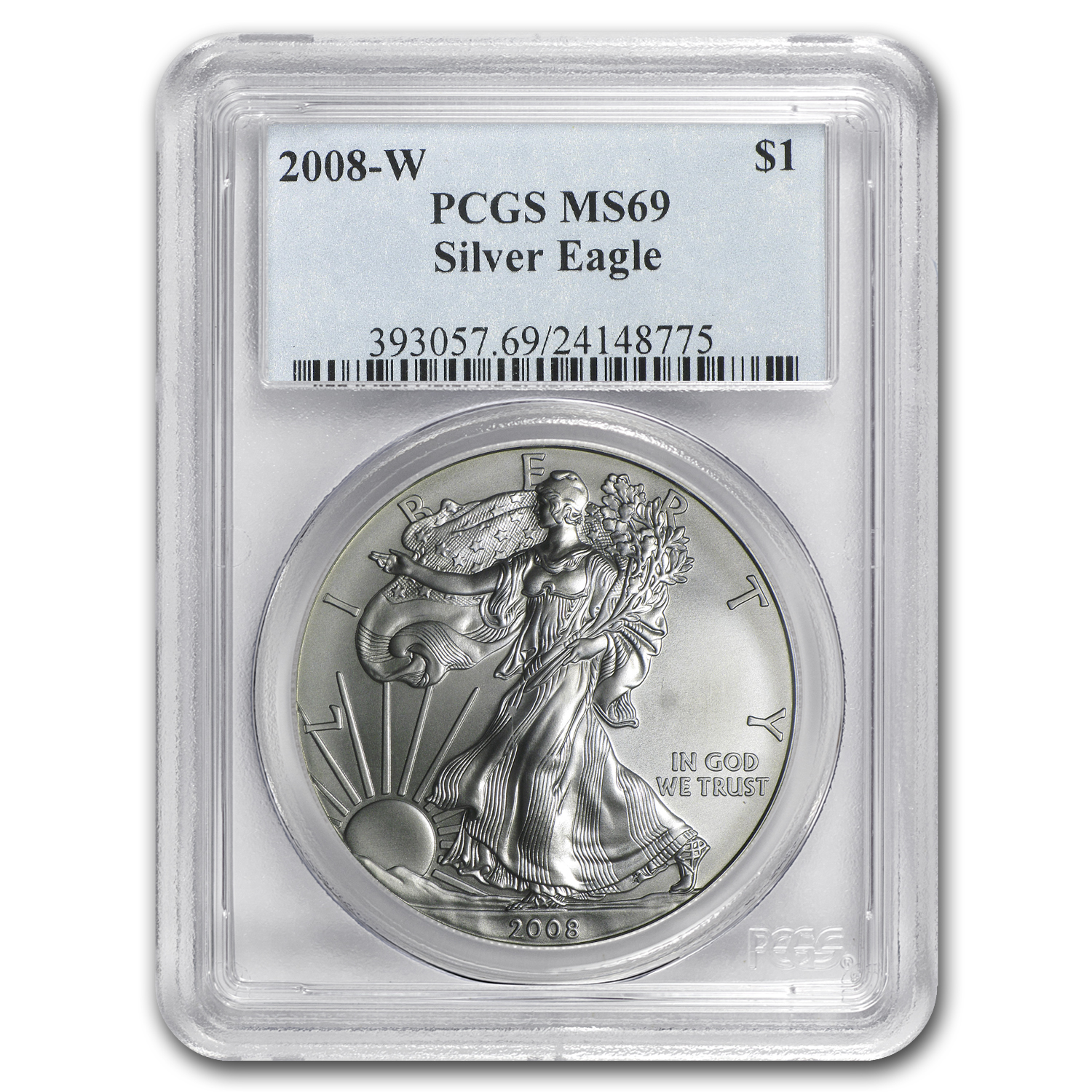 Buy 2008-W Burnished American Silver Eagle SP-69 PCGS - Click Image to Close