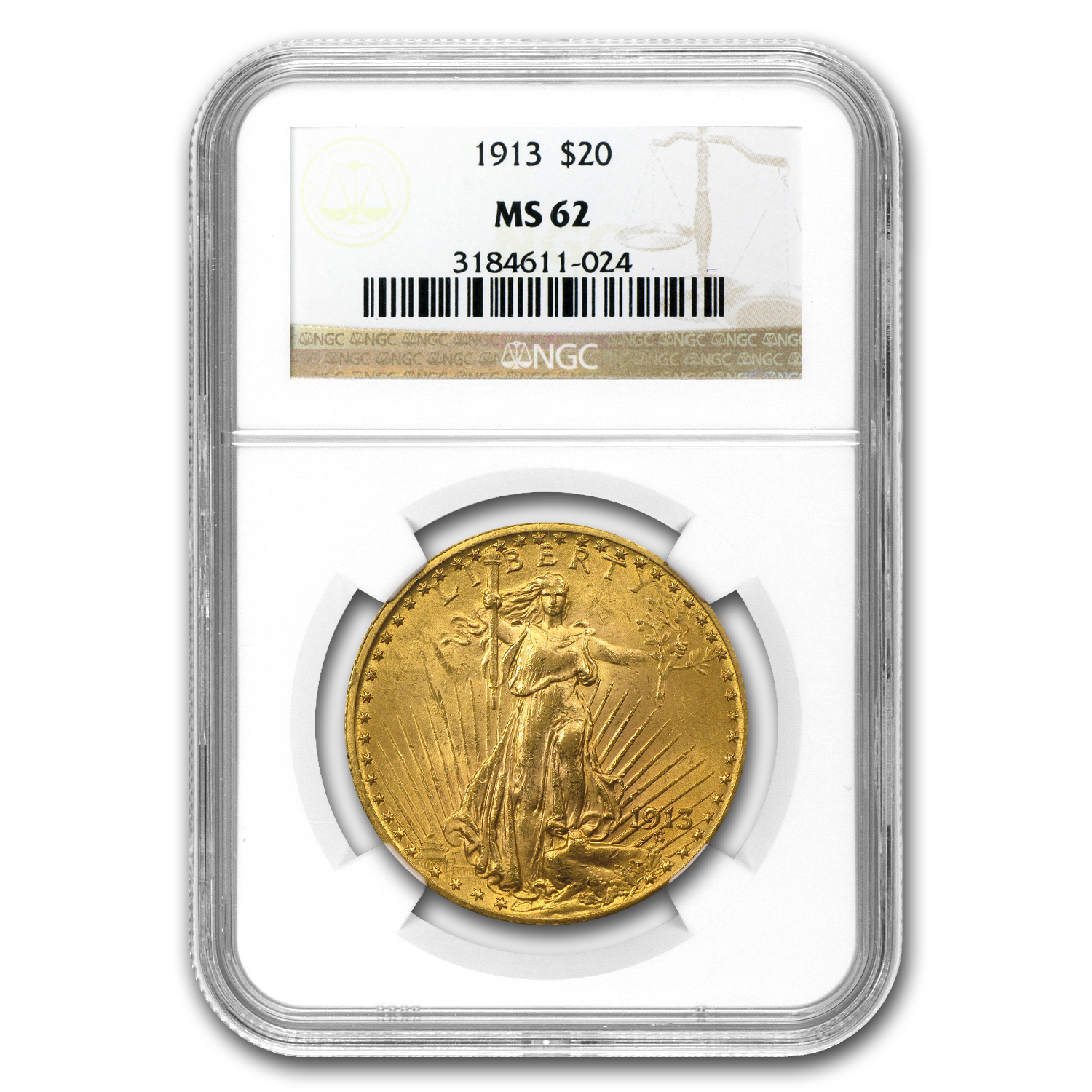 Buy 1913 $20 Saint-Gaudens Gold Double Eagle MS-62 NGC