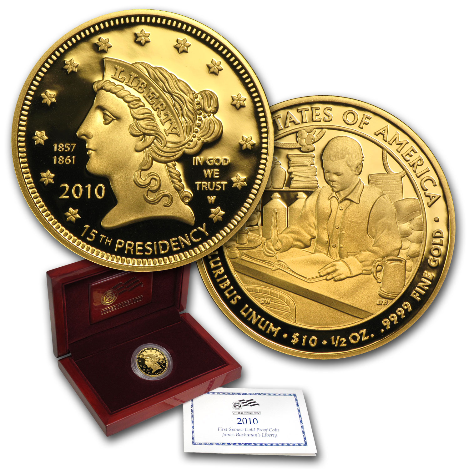 Buy 2010-W 1/2 oz Proof Gold Buchanan's Liberty (w/Box & COA) - Click Image to Close