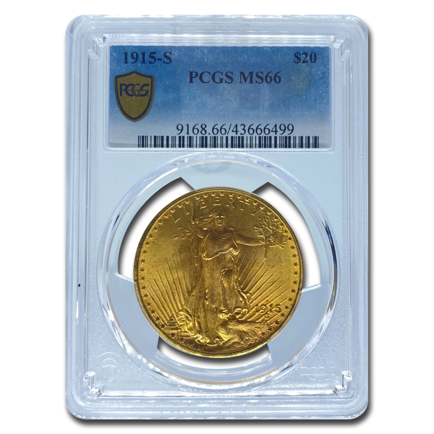 Buy 1915-S $20 Saint-Gaudens Gold Double Eagle MS-66 PCGS - Click Image to Close