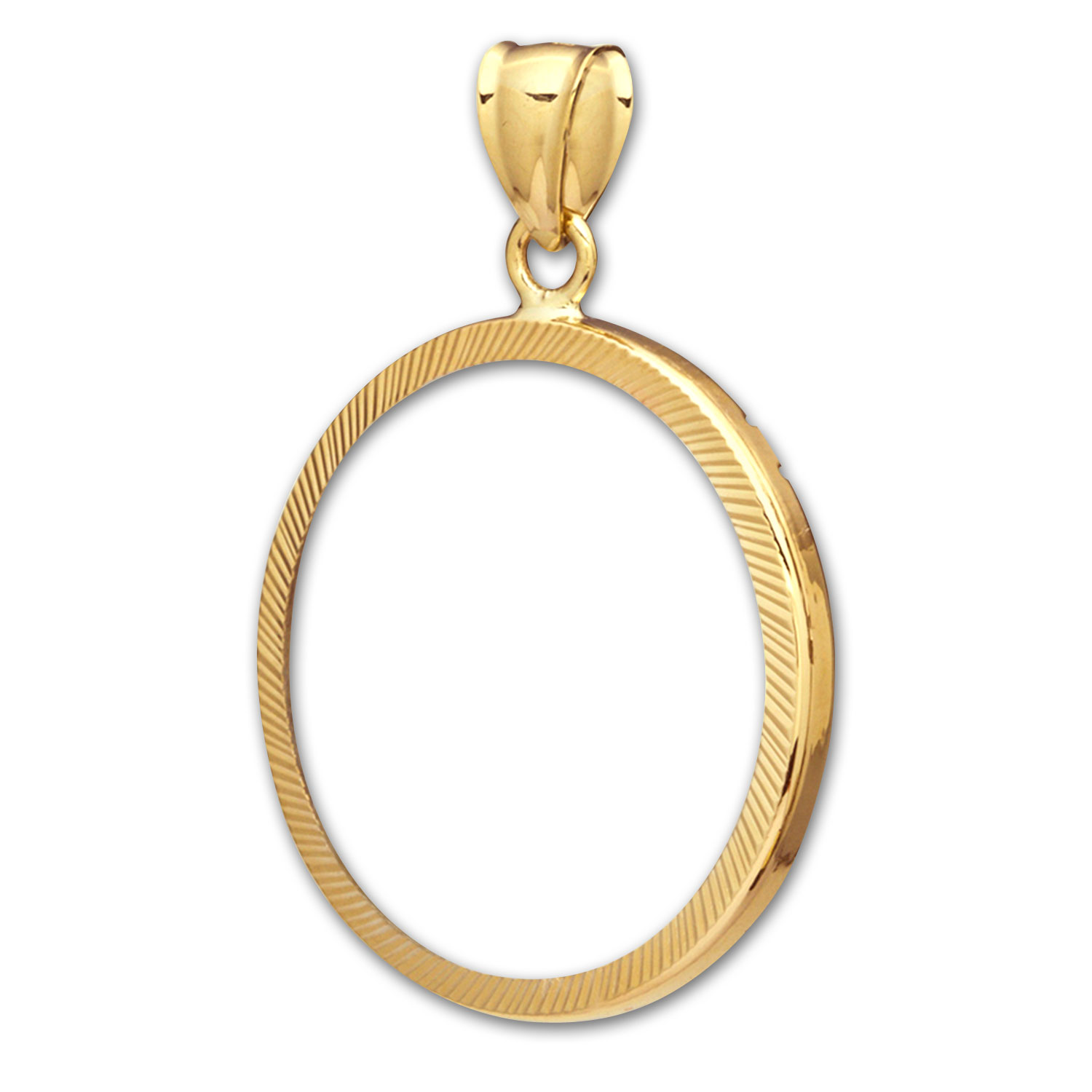 Buy 14K Gold Prong Diamond-Cut Coin Bezel - 22 millimeter - Click Image to Close