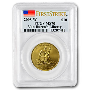 Buy 2008-W 1/2 oz Gold Van Buren's Liberty MS-70 PCGS (FirstStrike?) - Click Image to Close