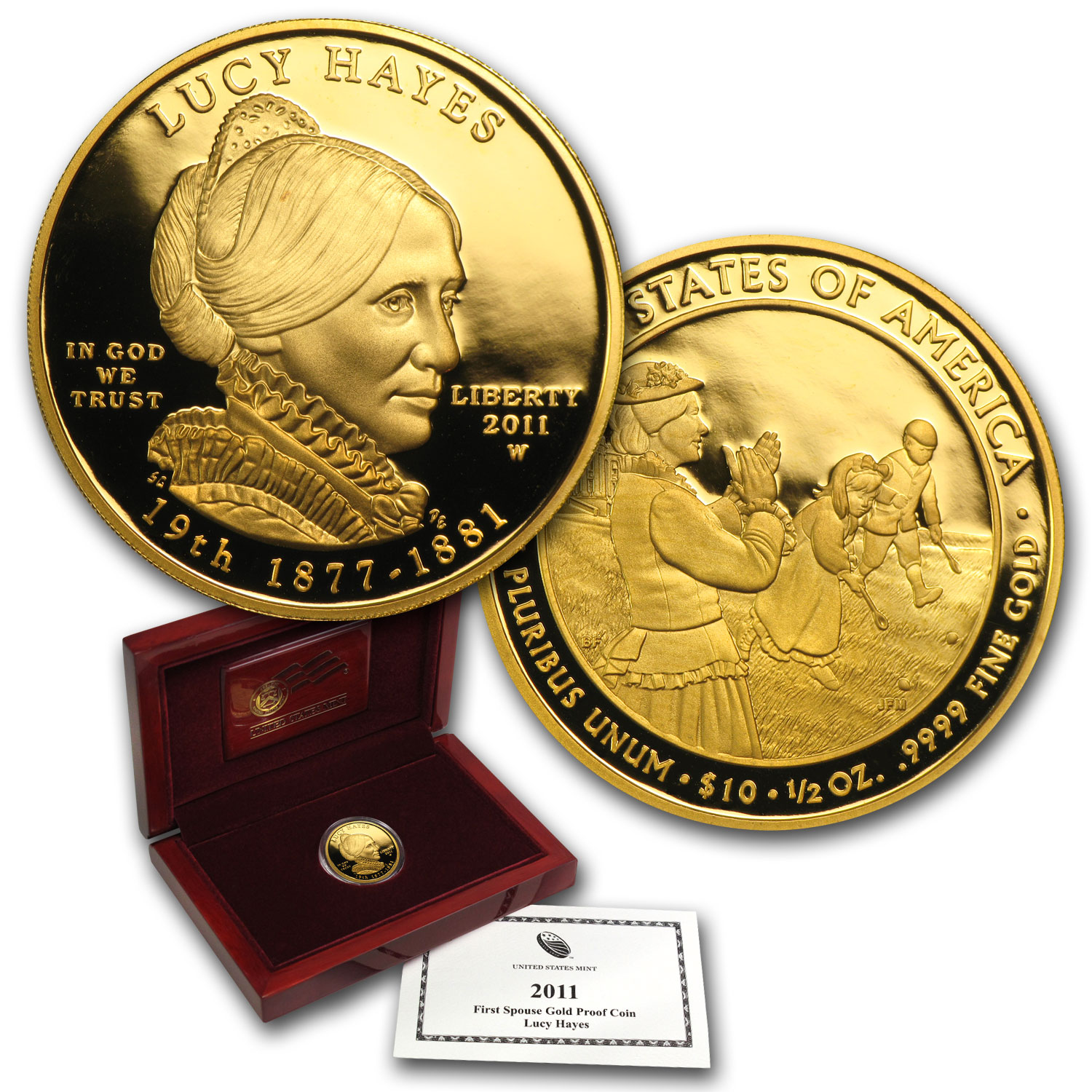 Buy 2011-W 1/2 oz Proof Gold Lucy Hayes (w/Box & COA) - Click Image to Close
