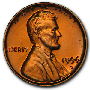 Buy 1996-D Lincoln Cent BU (Red) - Click Image to Close
