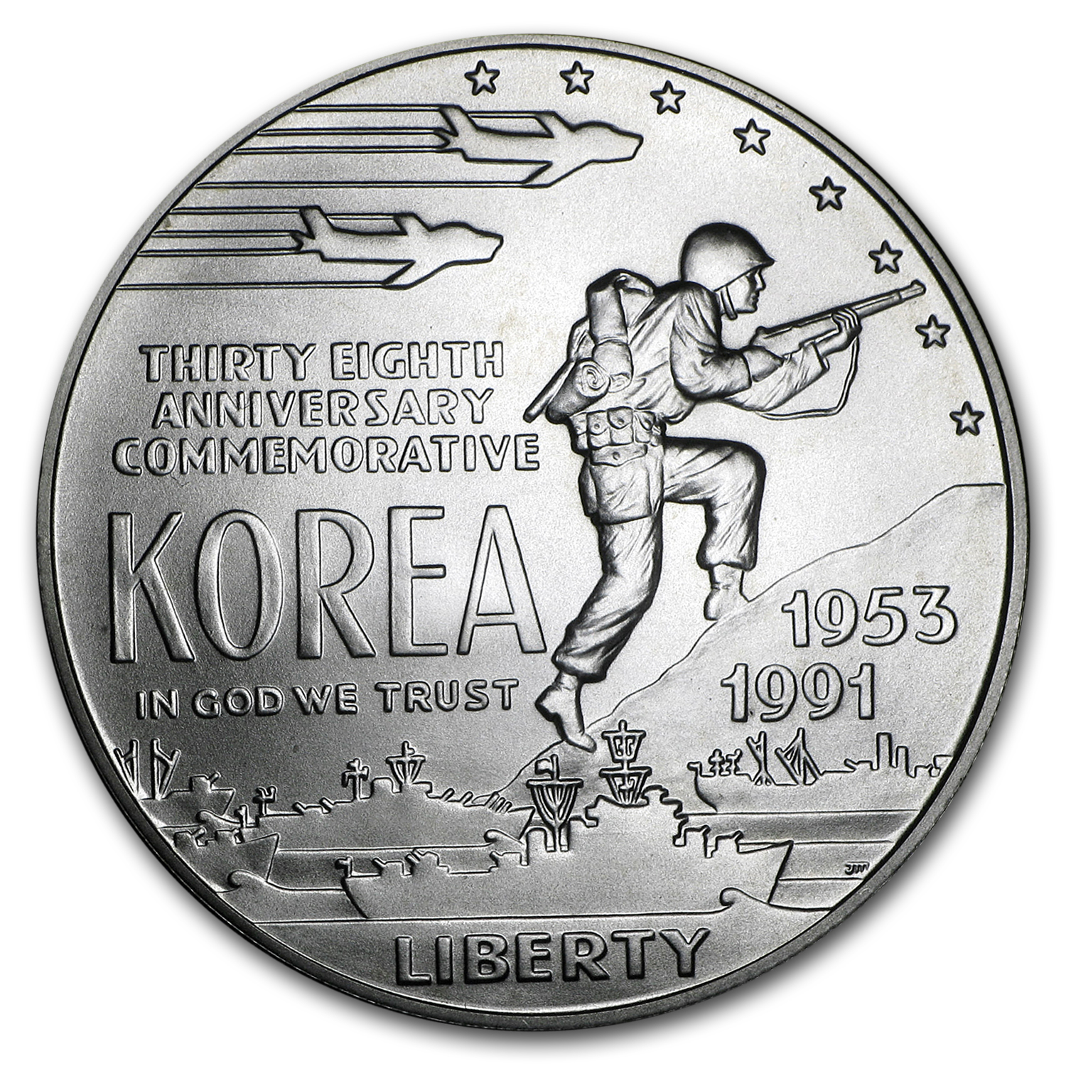 Buy 1991-D Korean War $1 Silver Commem BU (w/Box & COA)