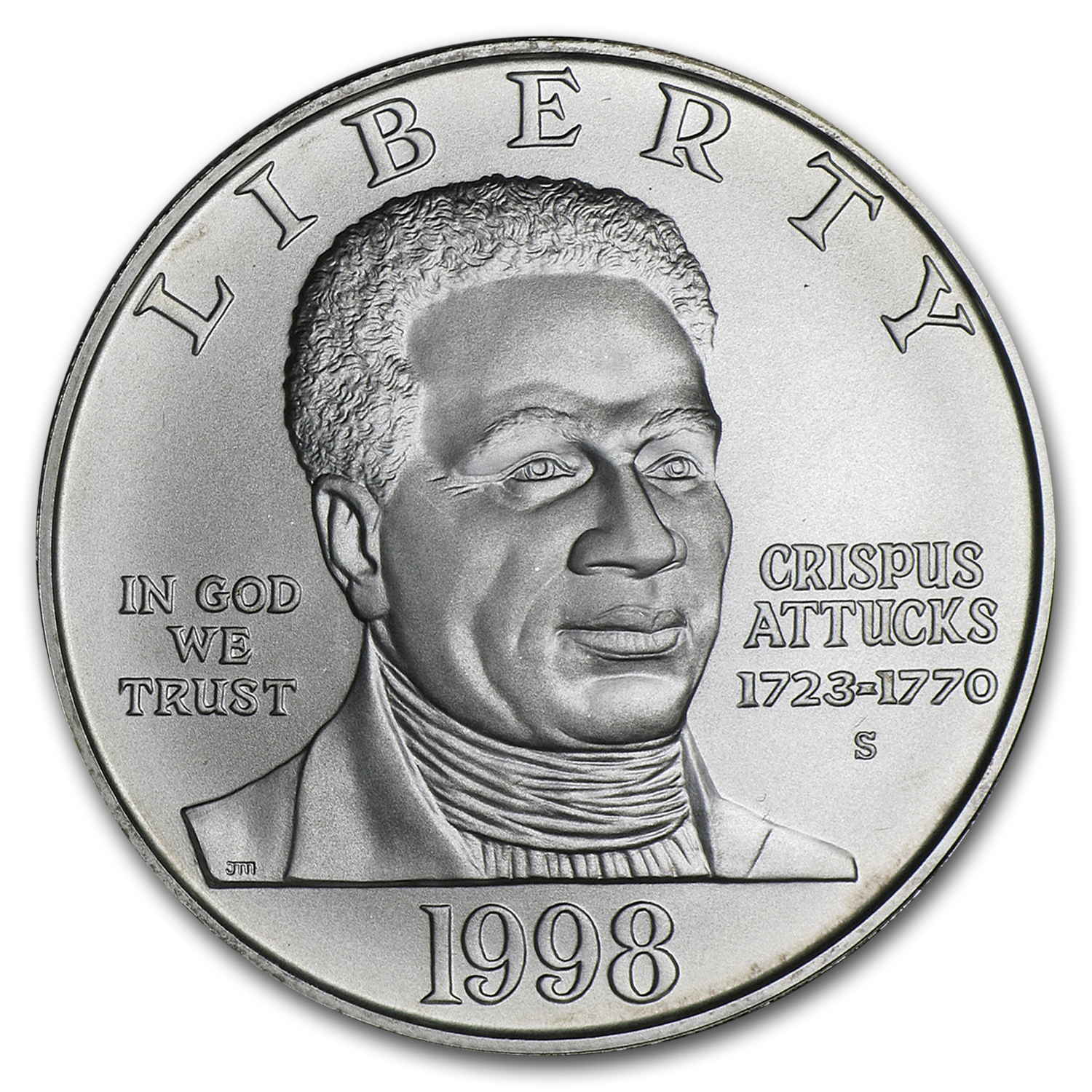 Buy 1998-S Black Patriots $1 Silver Commem BU (w/Box & COA) - Click Image to Close