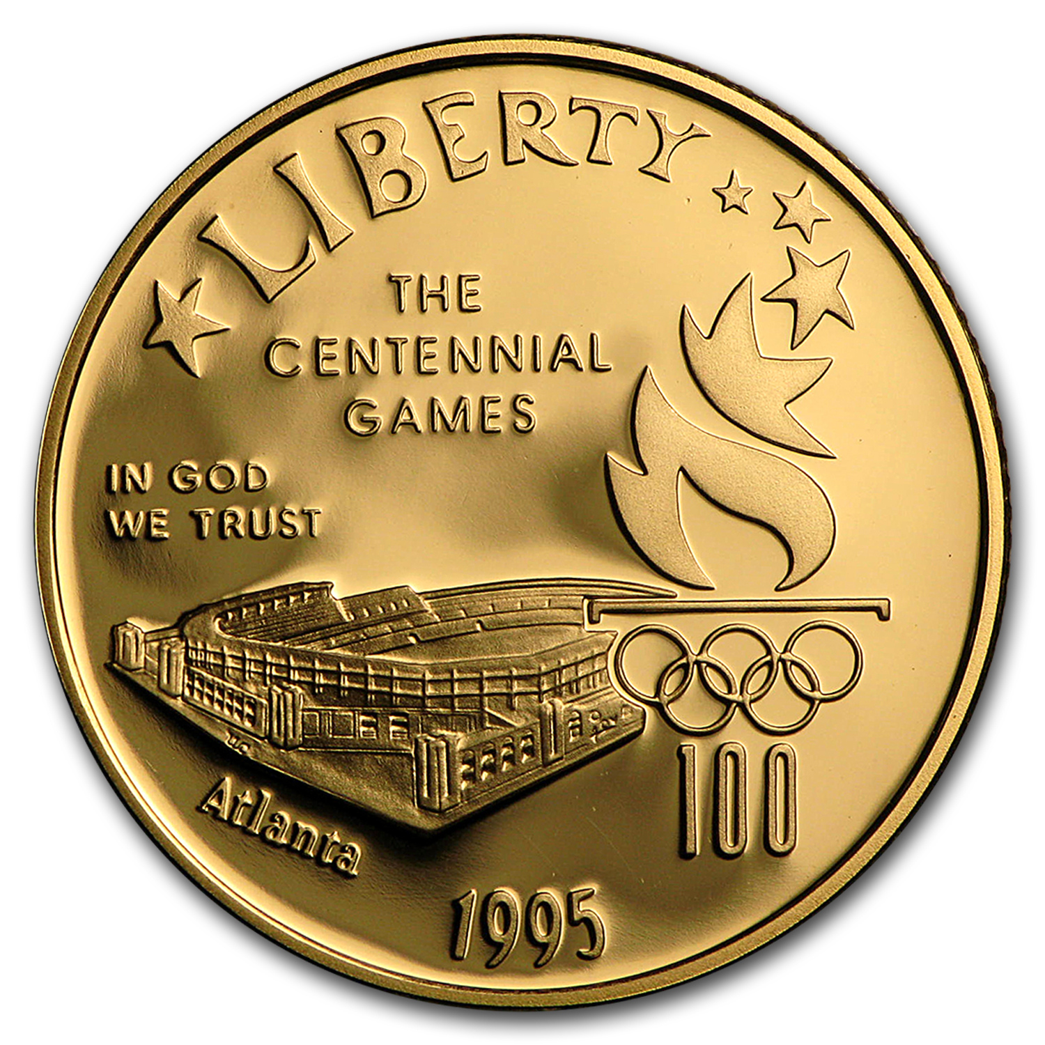 Buy 1995-W Gold $5 Commem Olympic Stadium Proof (w/Box & COA) - Click Image to Close