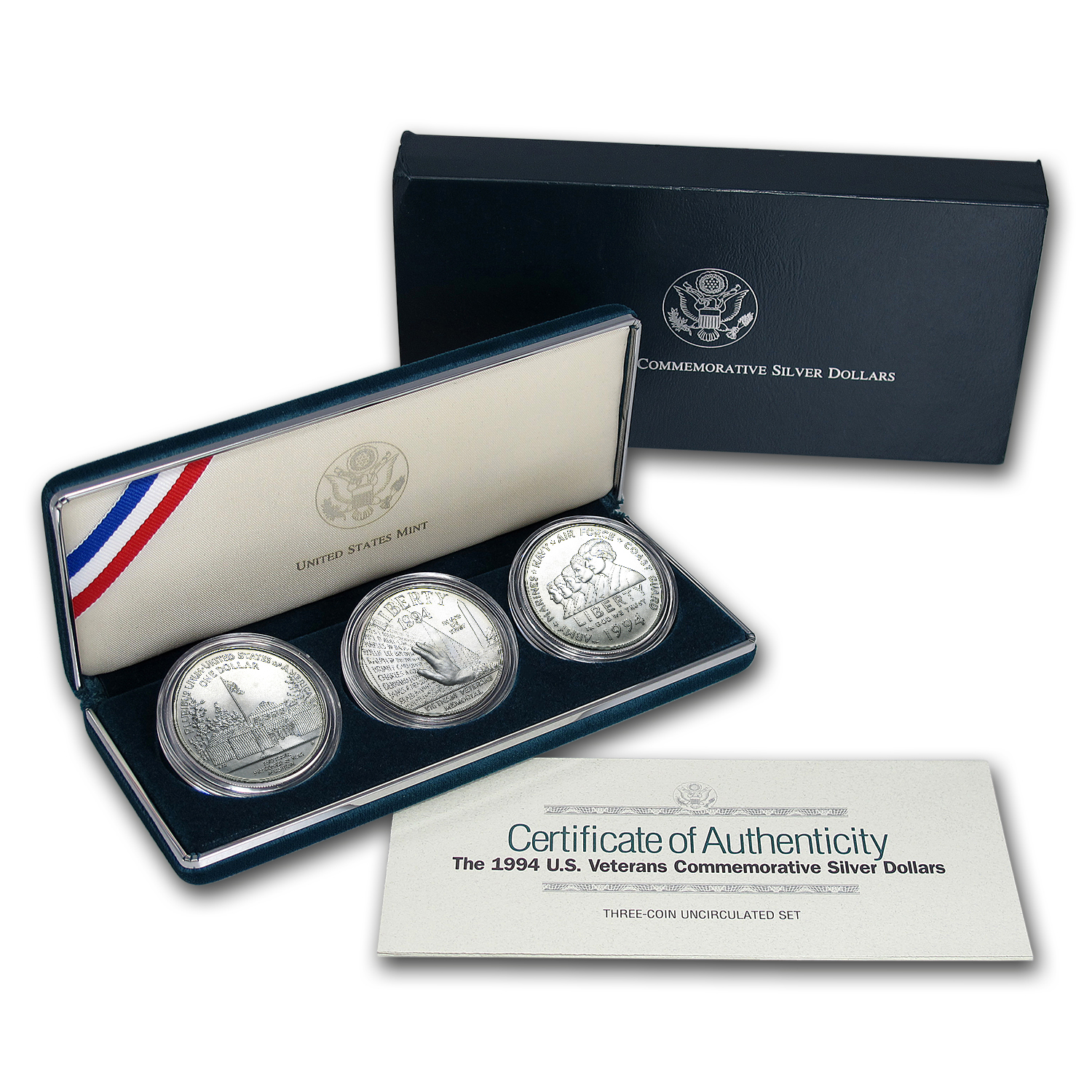 Buy 1994 3-Coin U.S. Veterans Set BU (w/Box & COA)