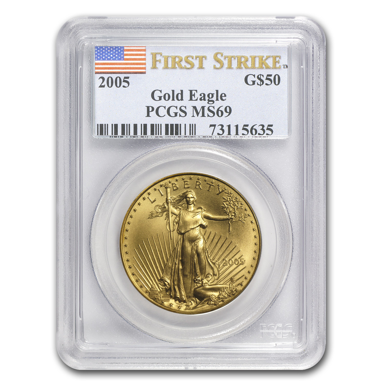Buy 2005 1 oz American Gold Eagle MS-69 PCGS (FirstStrike?) - Click Image to Close
