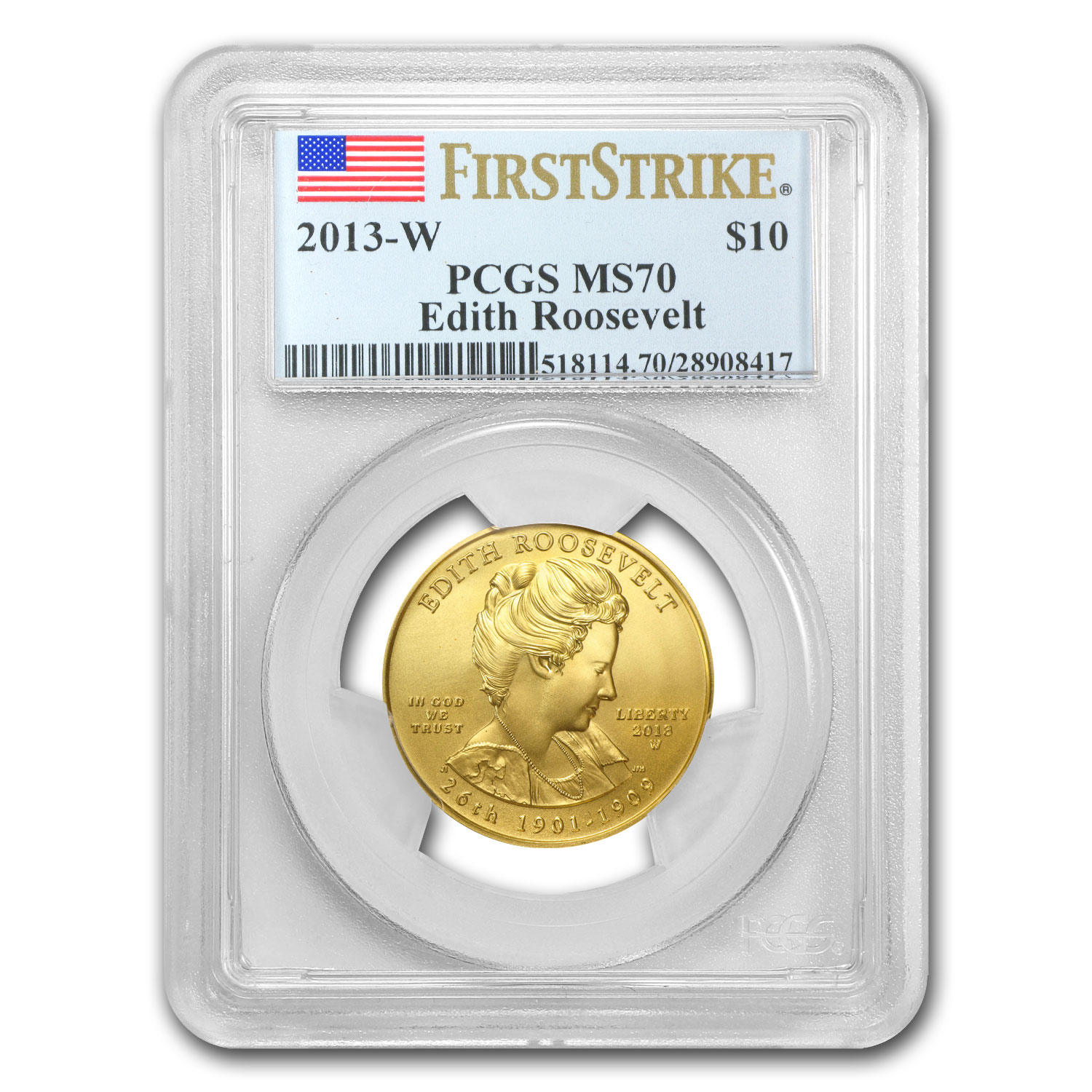 Buy 2013-W 1/2 oz Gold Edith Roosevelt MS-70 PCGS (FirstStrike?) - Click Image to Close