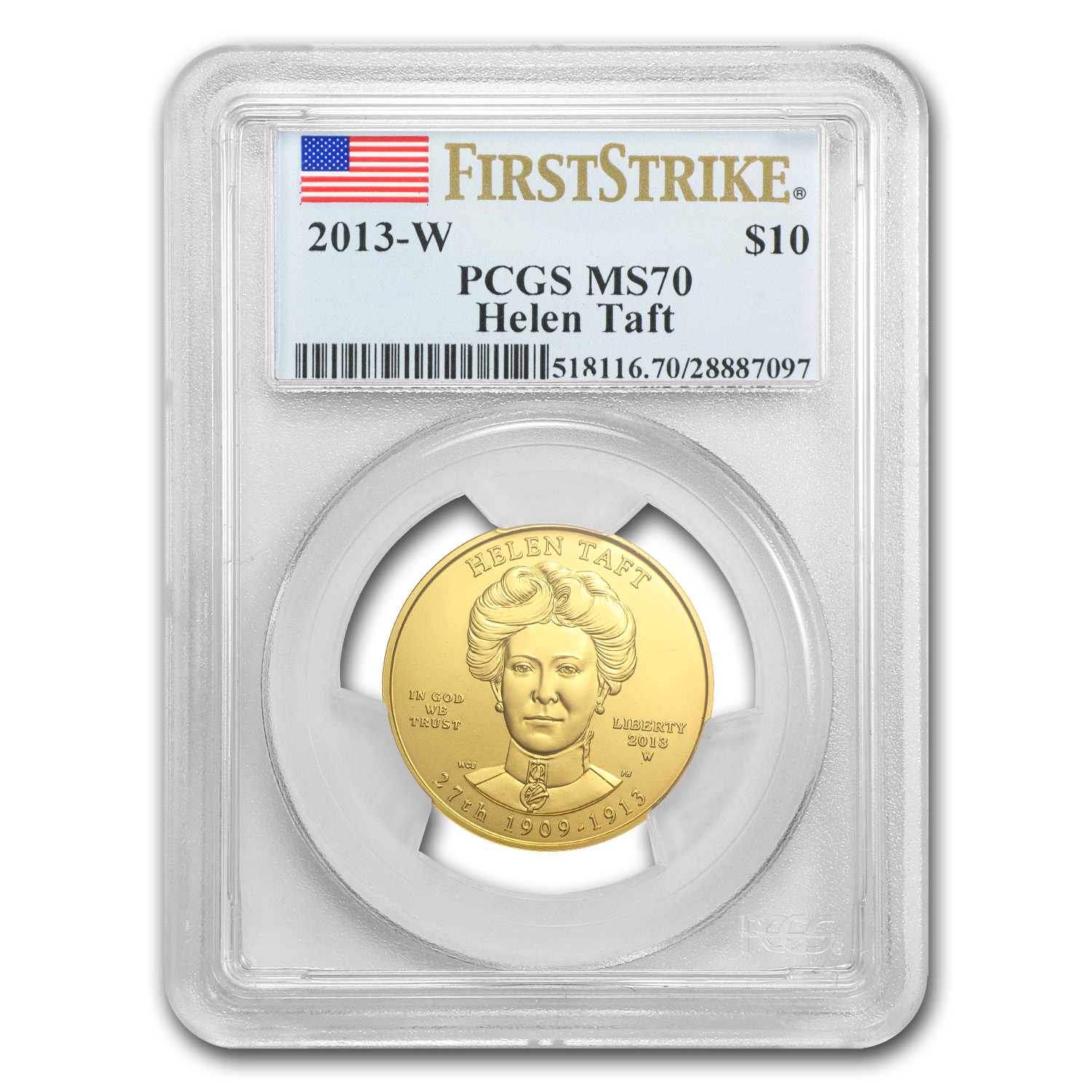 Buy 2013-W 1/2 oz Gold Helen Taft MS-70 PCGS (FirstStrike?) - Click Image to Close