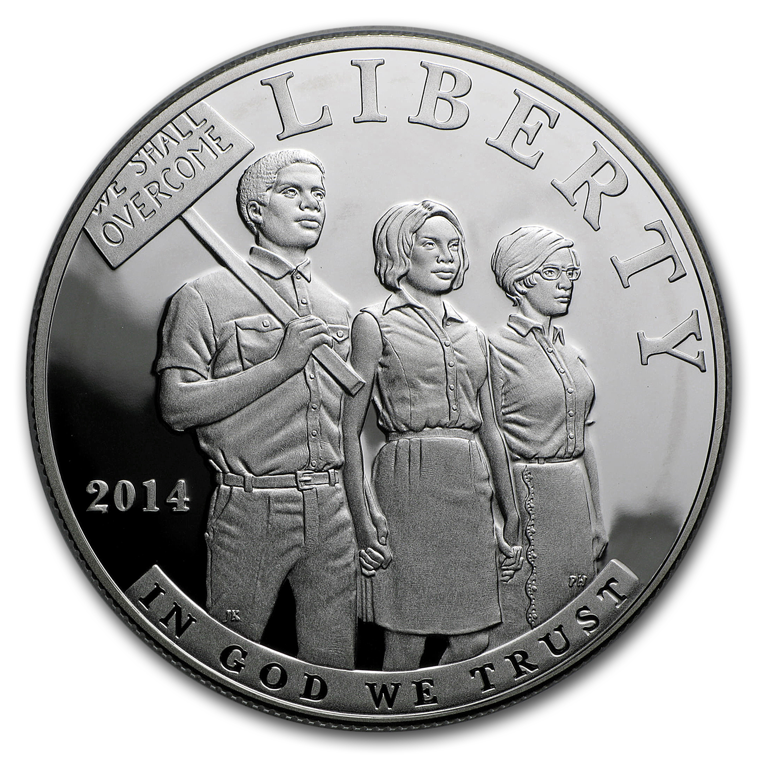 Buy 2014-P Civil Rights of 1964 $1 Silver Commem Prf (w/Box & COA) - Click Image to Close