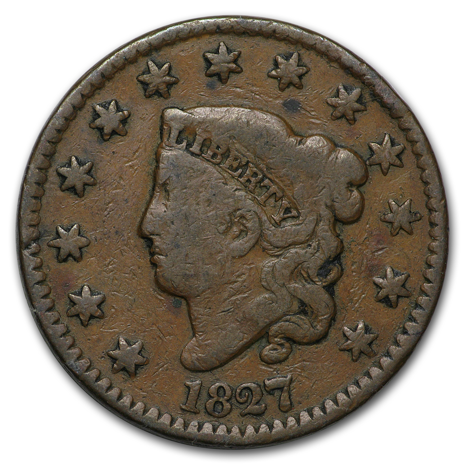 Buy 1827 Large Cent VG - Click Image to Close
