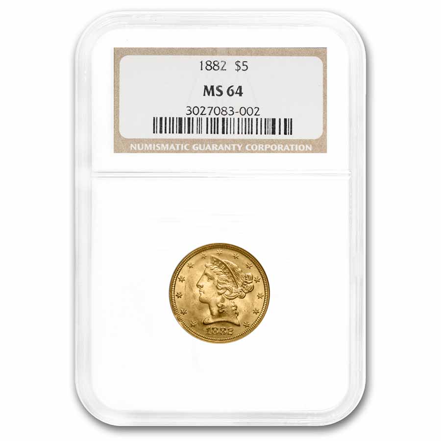 Buy 1882 $5 Liberty Gold Half Eagle MS-64 NGC