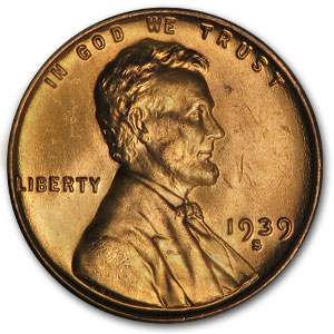 Buy 1939-S Lincoln Cent BU (Red) - Click Image to Close