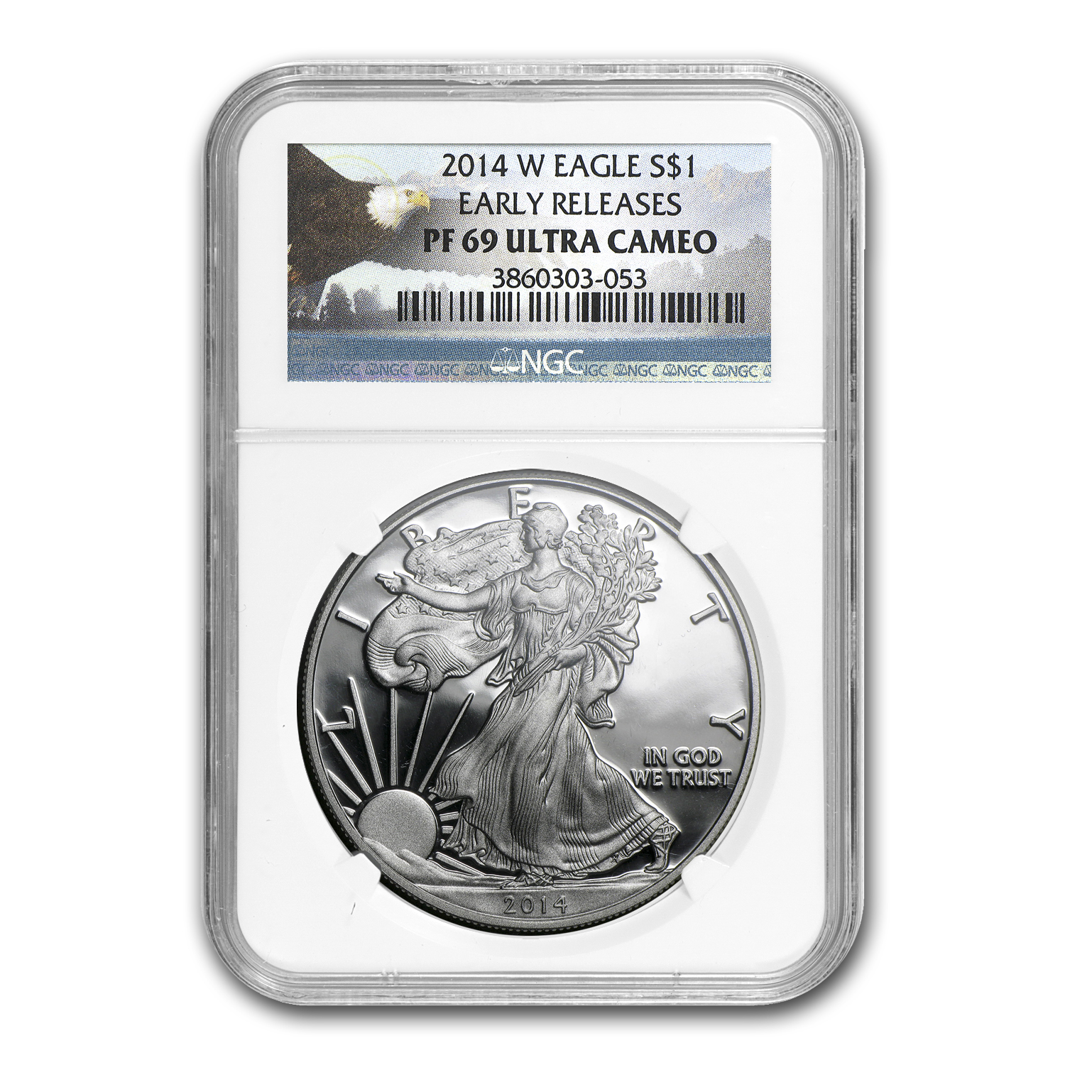 Buy 2014-W Proof Silver Eagle PF-69 NGC (ER, Bald Eagle Label) - Click Image to Close