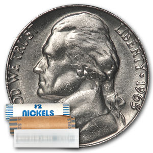 Buy 1965 Jefferson Nickel 40-Coin Roll BU