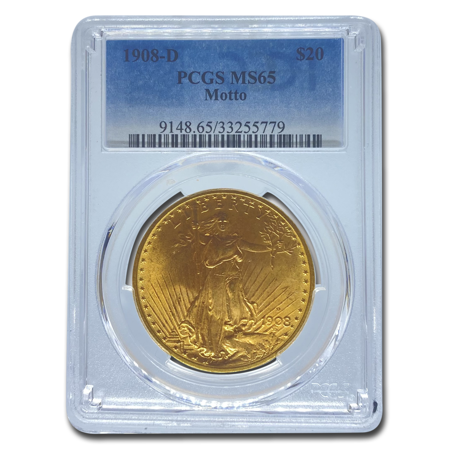Buy 1908-D $20 Saint-Gaudens Gold w/Motto MS-65 PCGS - Click Image to Close