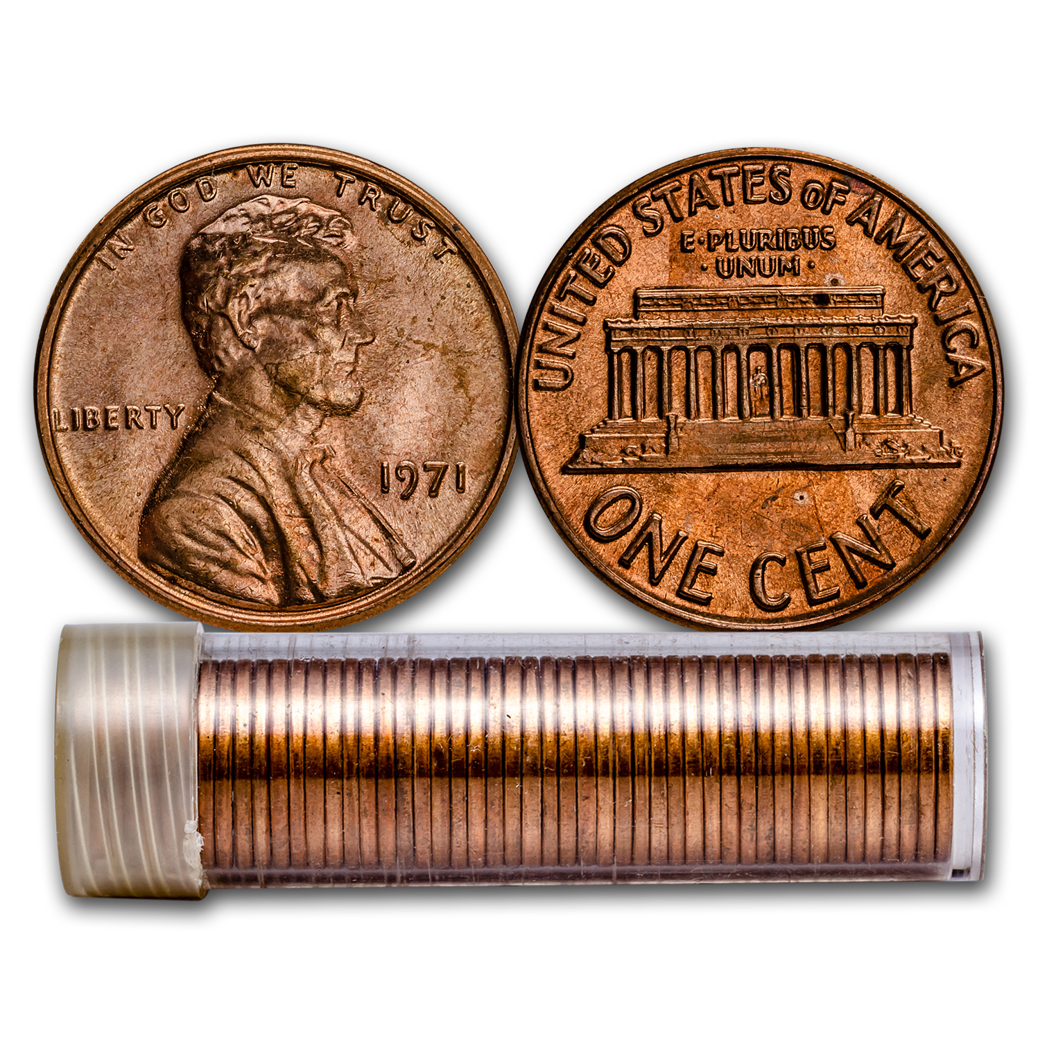 Buy 1971 Lincoln Cent 50-Coin Roll BU - Click Image to Close